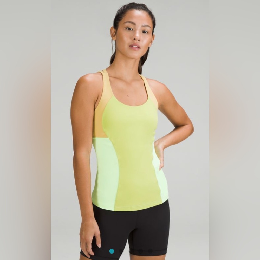 NWT Lululemon Energy Tank Top
Wasabi / Faded Zap / Golden Sand